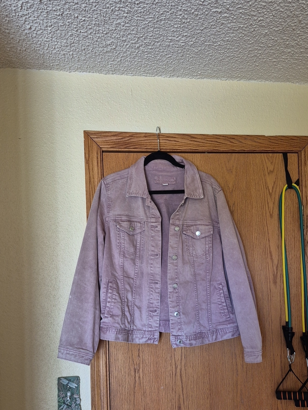 Maurices Mineral Washed Dusty Rose Denim Jacket Sz XL